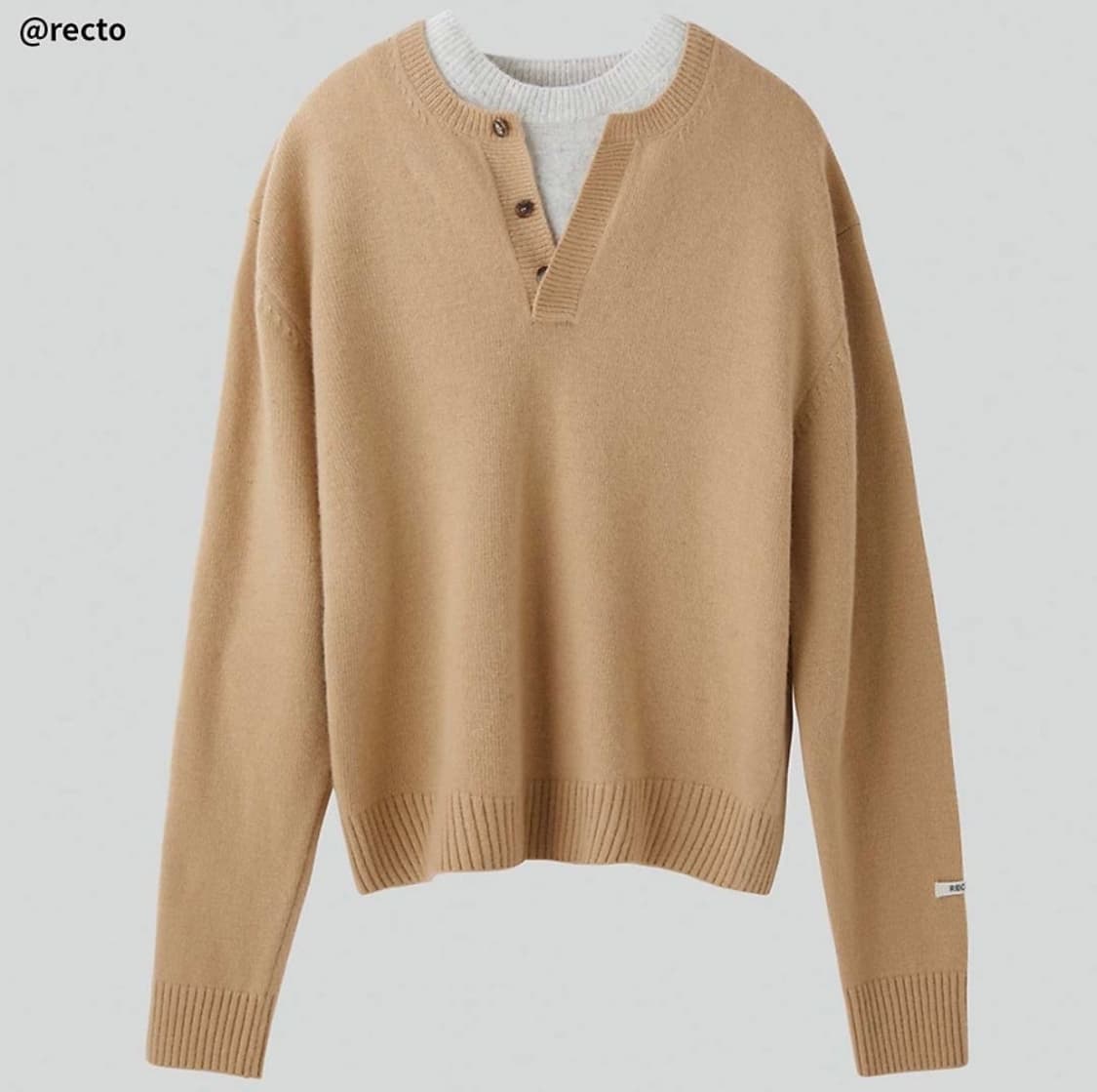 구매) 렉토 24FW 더블 레이어 레이어드 니트 L 상품이미지1