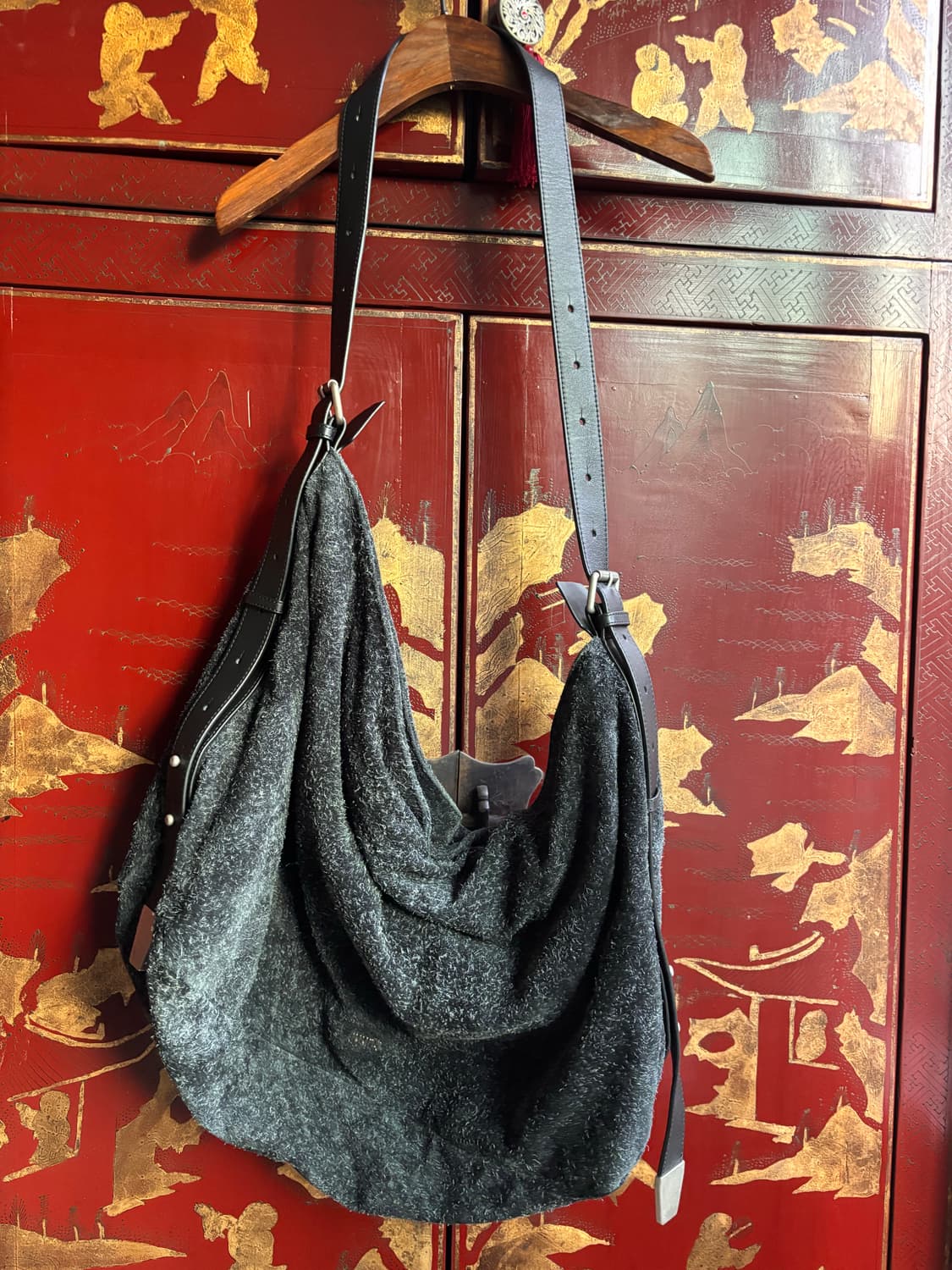 준지 가죽 누벅 호보 백 상품이미지3