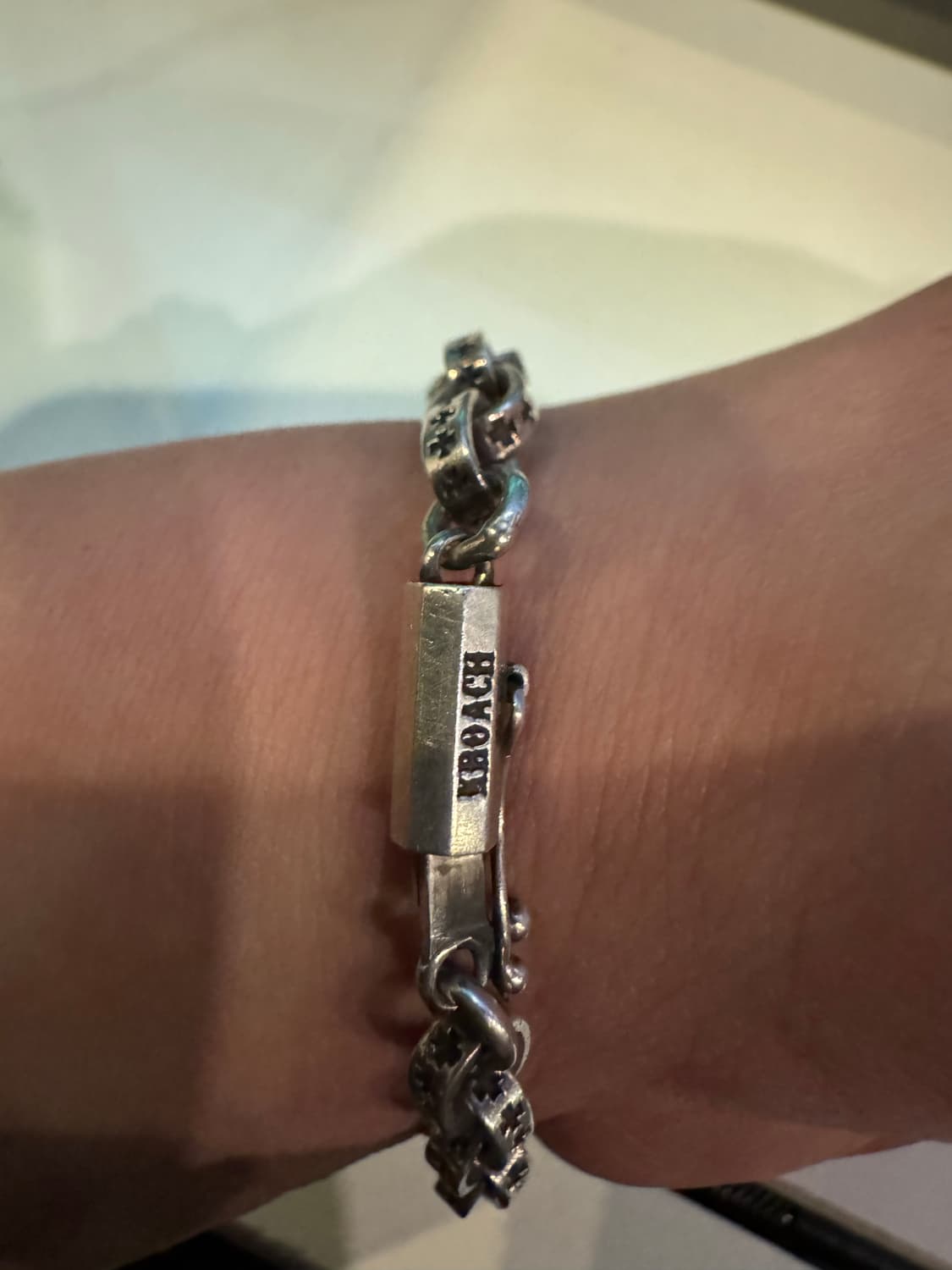 킹크로치 블랙 크로스 체인팔찌 상품이미지3