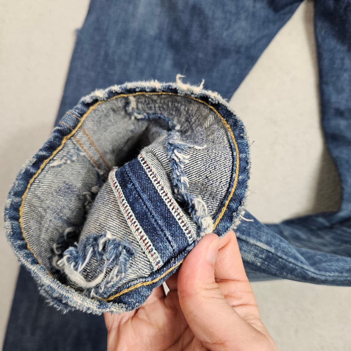 폴로 랄프 로렌 리페어 패치워크 셀비지 데님 팬츠 32 32 상품이미지7