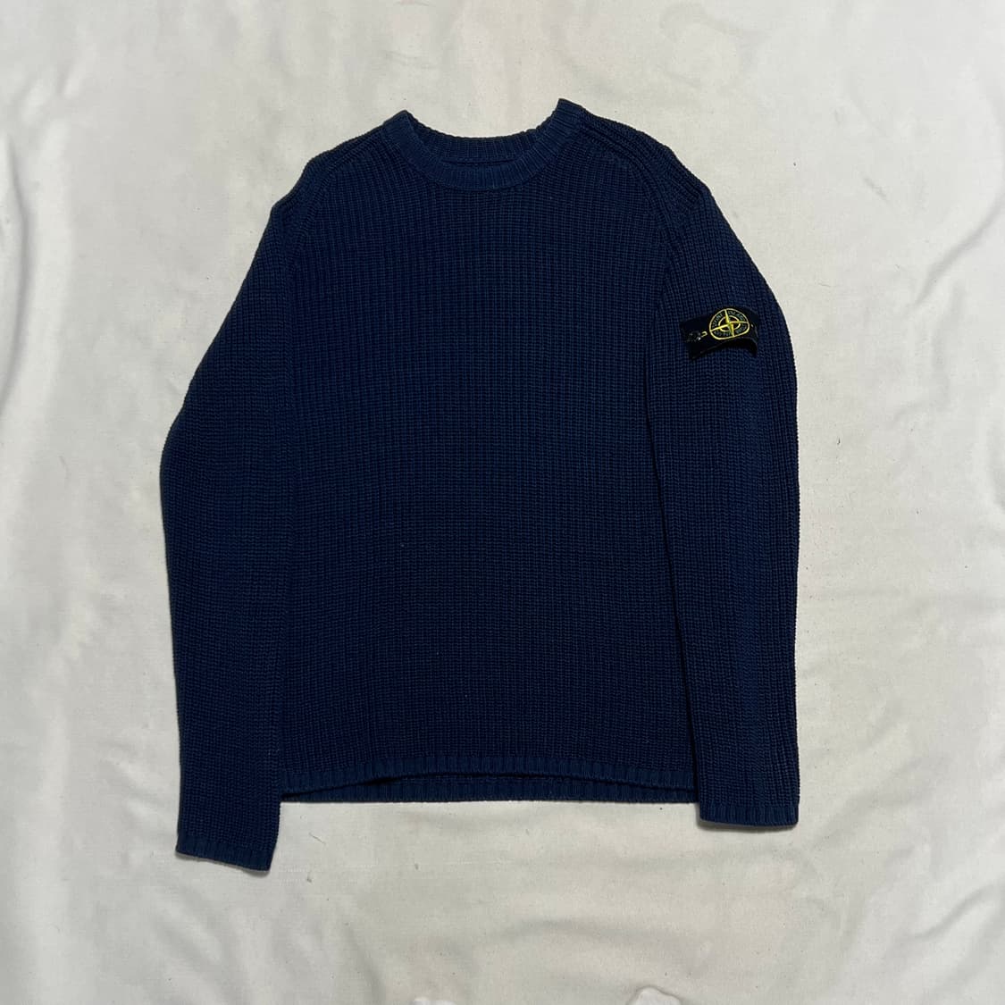 L 스톤아일랜드 와펜 패치 네이비 크루넥 니트 상품이미지2