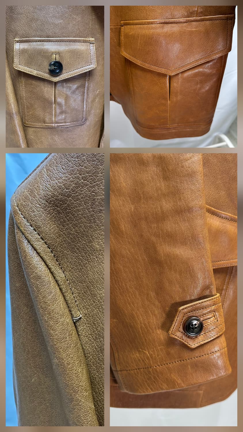 톰포드 밀리터리 램스킨 자켓 56사이즈(105~110) 판매 상품이미지7