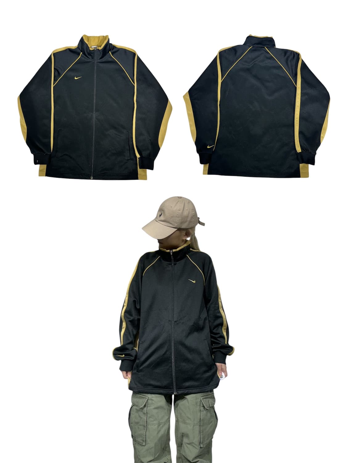 나이키 블랙 골드 사이드 라인 트랙탑 져지 L 상품이미지1