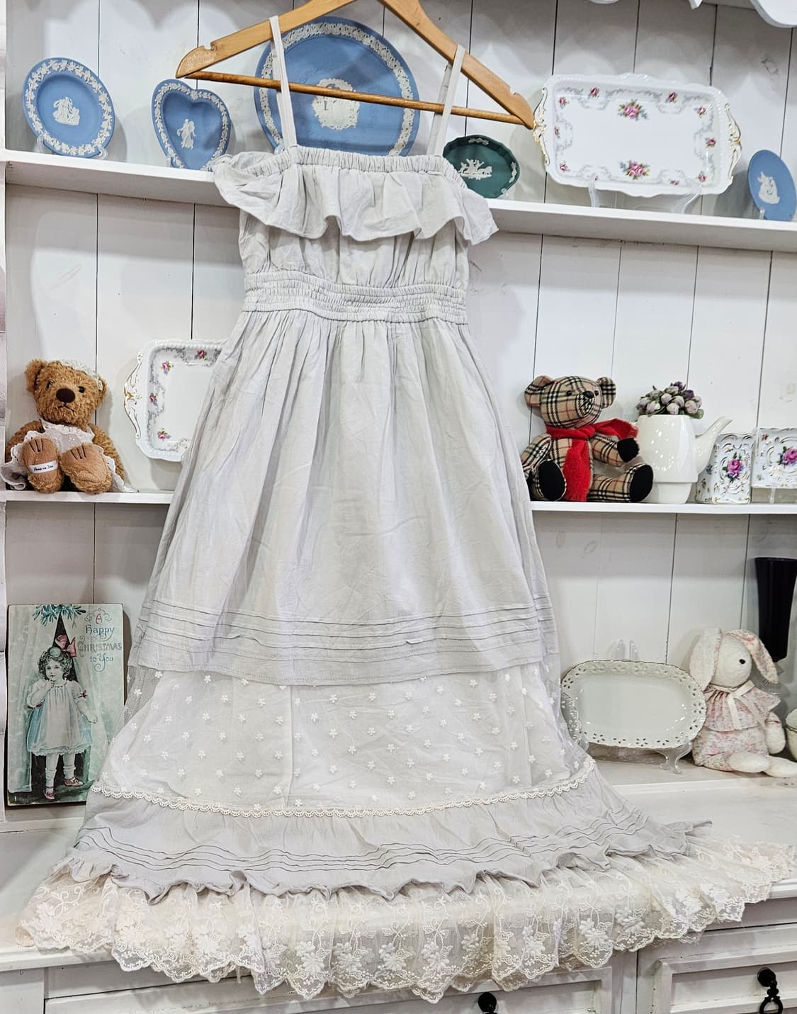 리즈리사(LIZ LISA) 밀크그레이 레이스 롱 원피스 상품이미지2