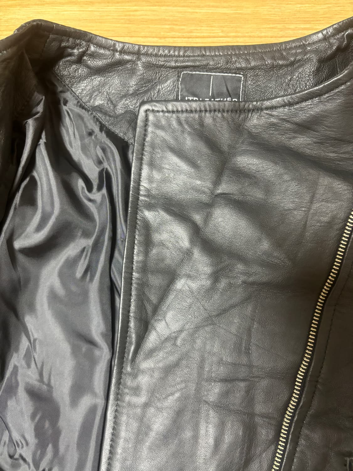 Jtp leather 램스킨 사선지퍼 가죽자켓 상품이미지7