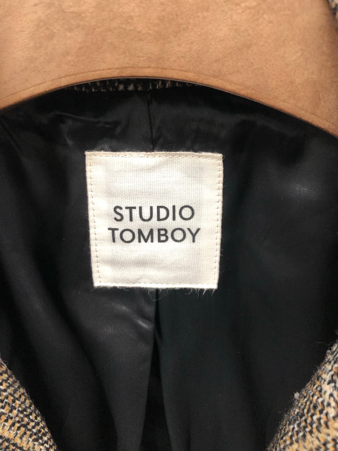 체크 더블 코트 상품이미지3