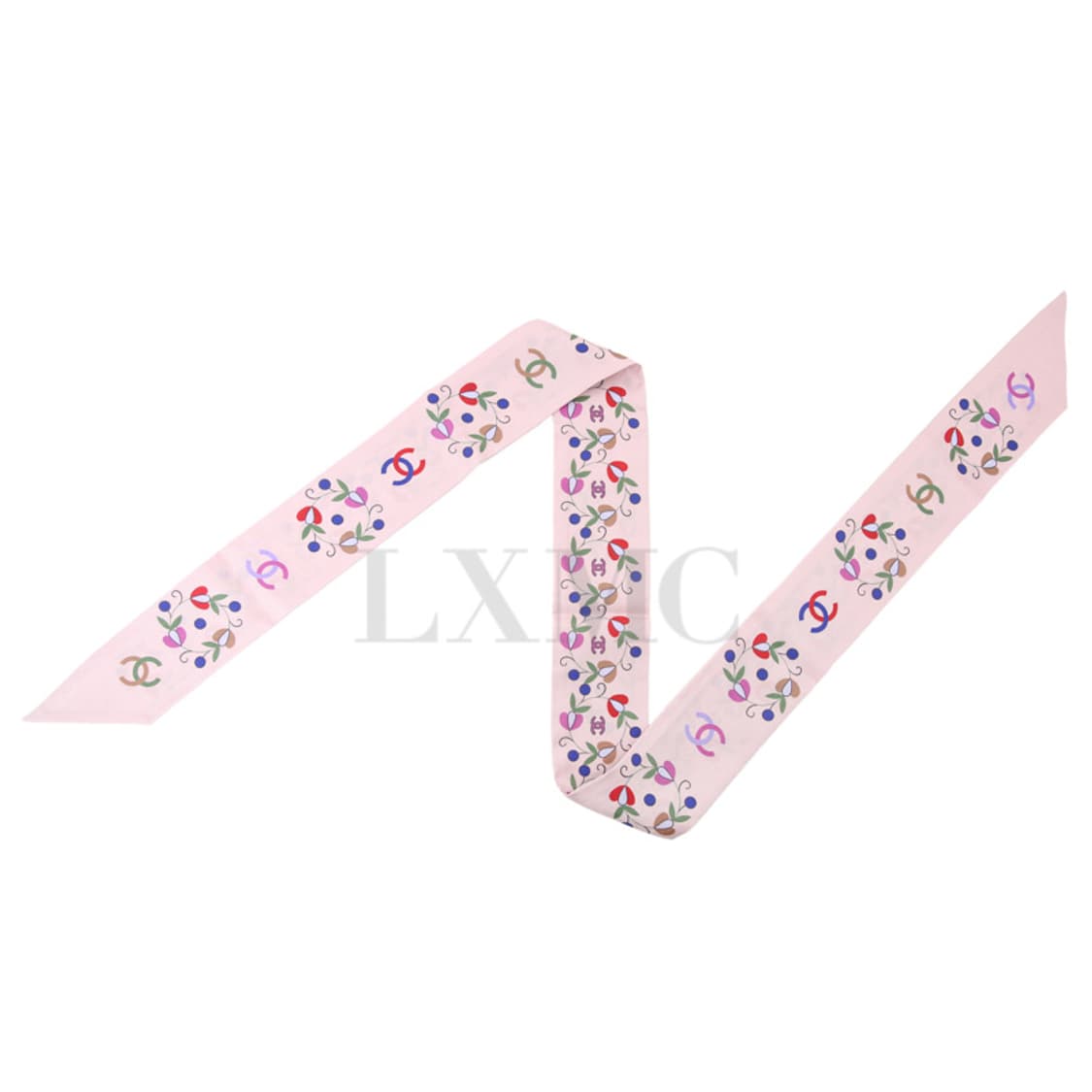 샤넬 스카프 핑크 플라워 실크 헤어밴드 트윌 미니스카프 상품이미지5