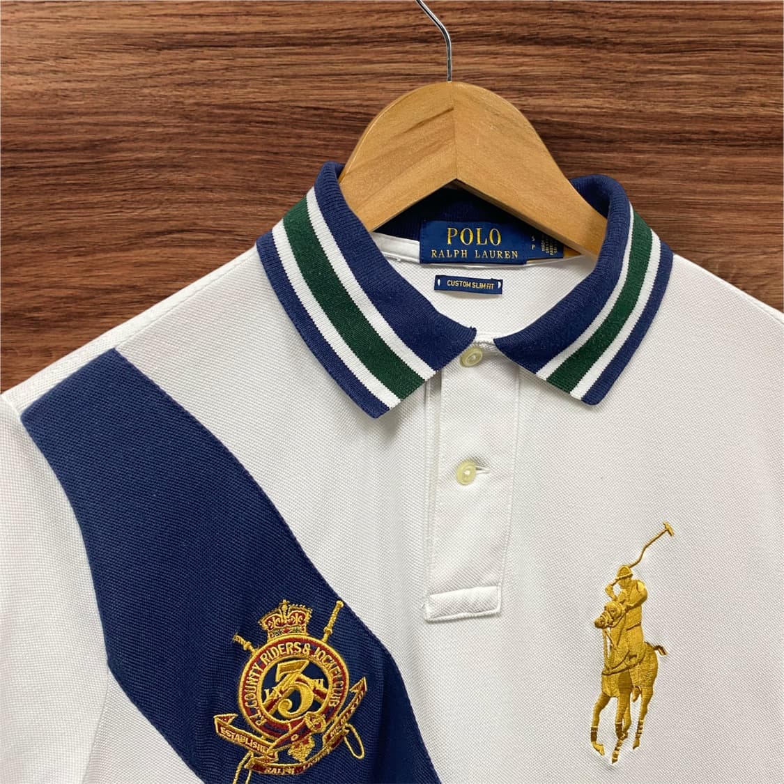 폴로 사선 스트라이프 골드자수 폴로셔츠 S 상품이미지2