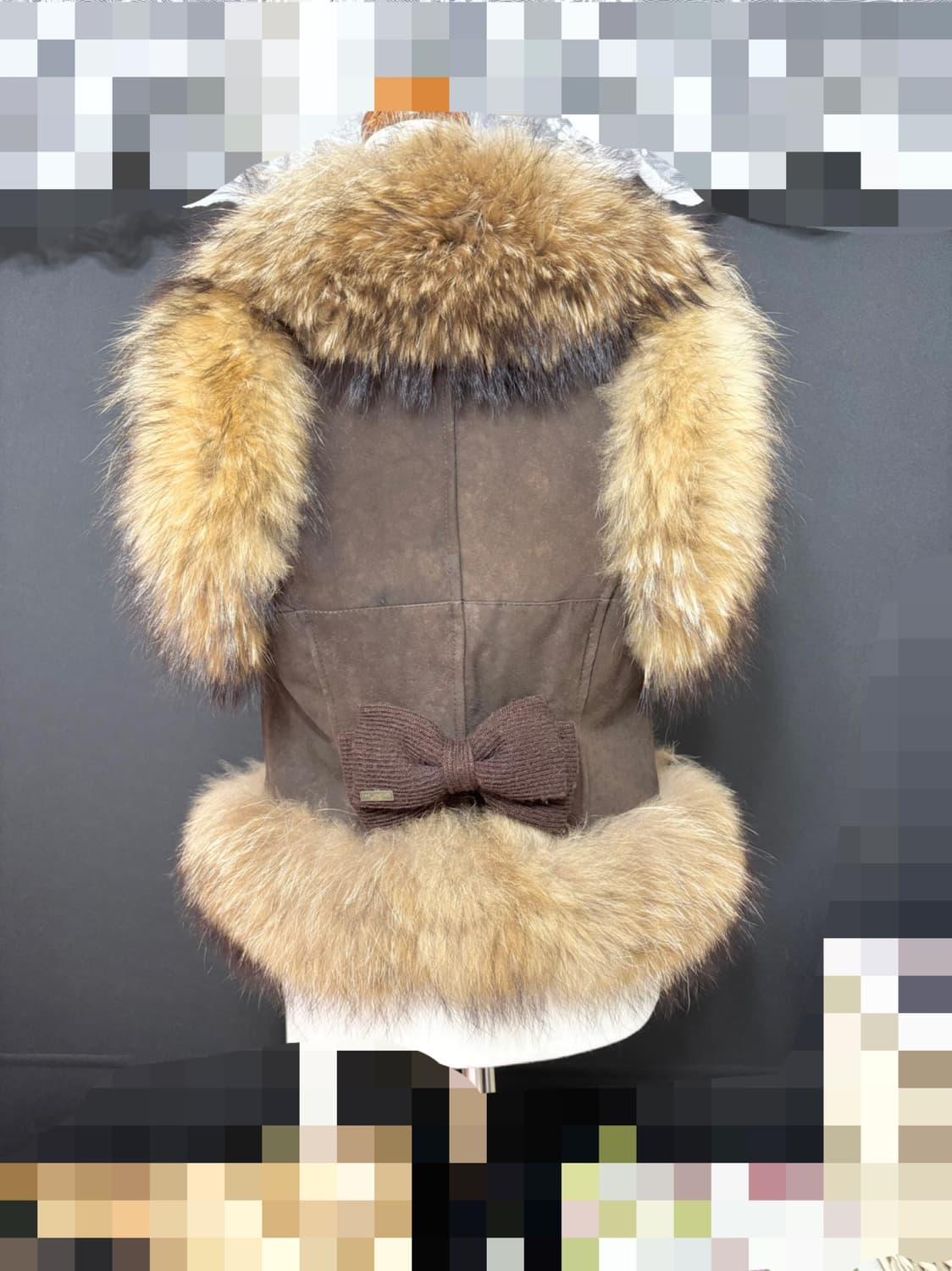 천연 라쿤퍼 트리밍 조끼/베스트 55 상품이미지2