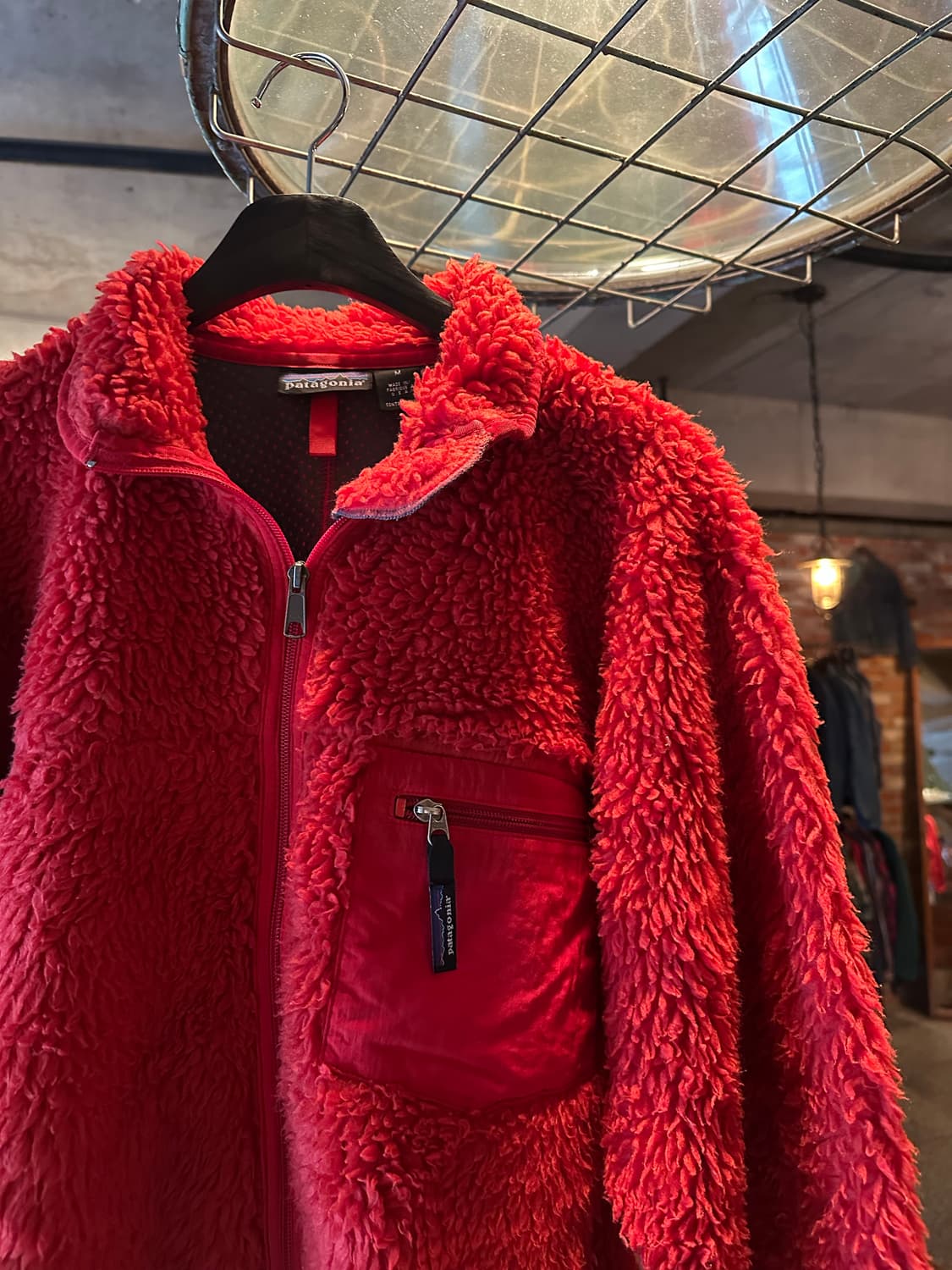 00s USA 빈지 파타고니아 레트로 딥파일 레드 자켓 상품이미지2