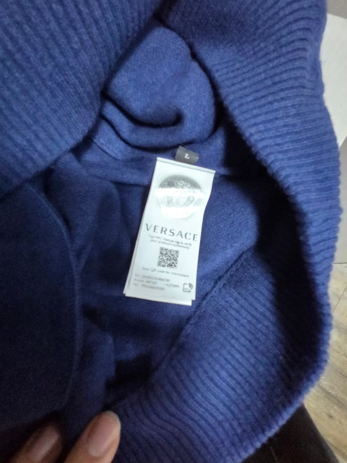 베르사체 메두사 네이비 캐시미어 후드티 50 105~110 상품이미지6