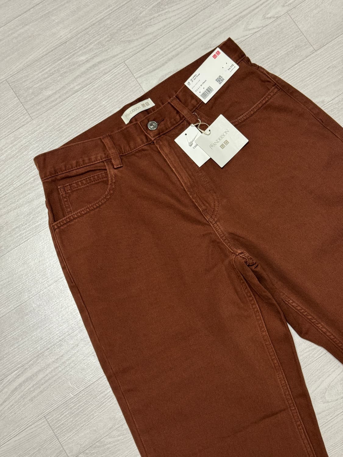 유니클로 JW앤더슨 스트레이트진 다크오렌지 30 상품이미지4