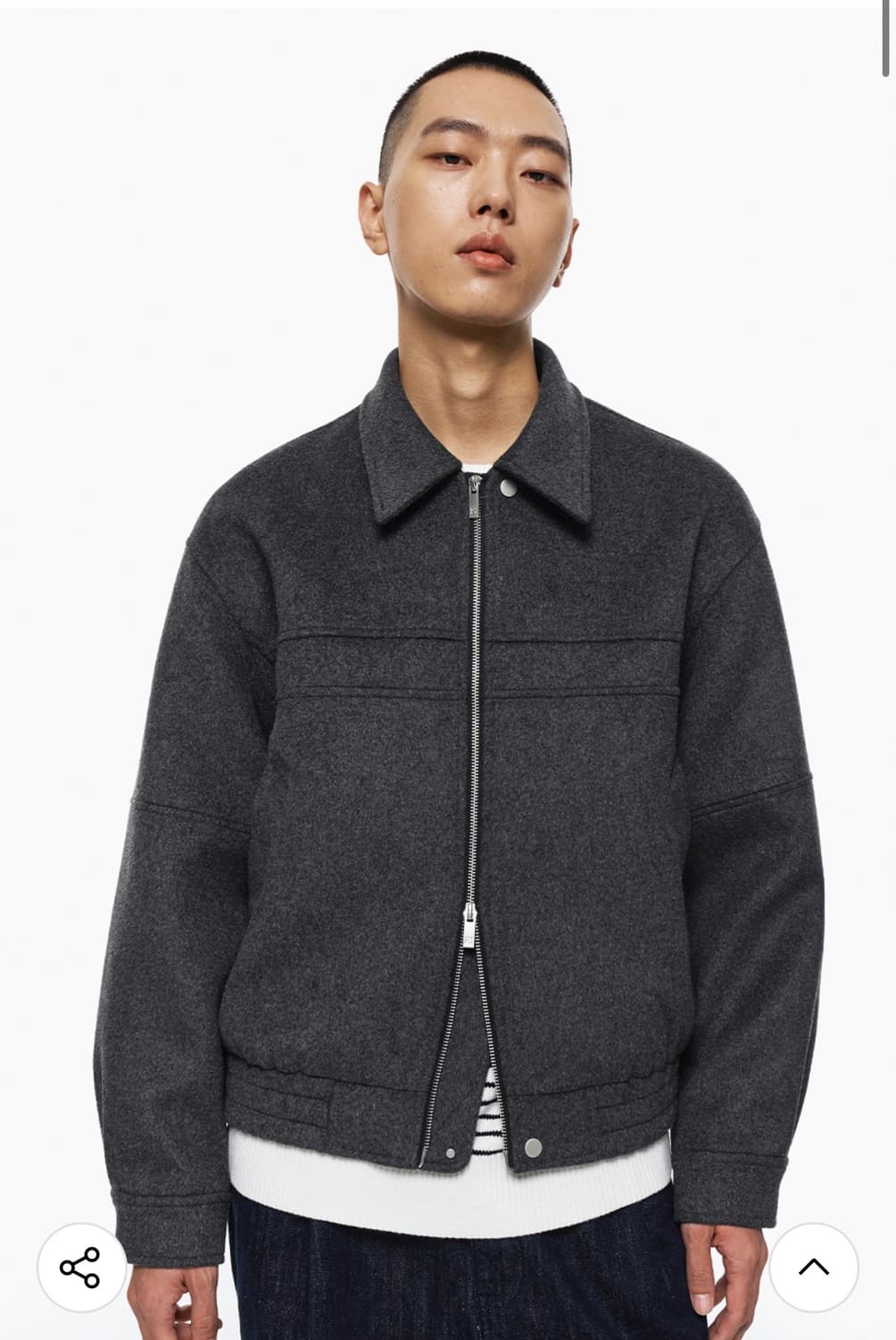 인템포무드 체스트라인 울 재킷 (그레이) 상품이미지2