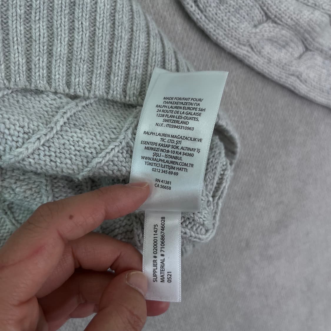 100 폴로랄프로렌 꽈배기 그레이 니트 상품이미지7