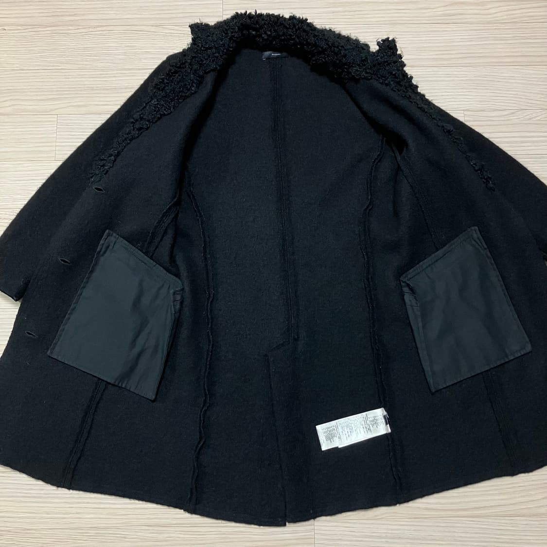 디젤 카라 부클 울 코트 블랙 Diesel 상품이미지5