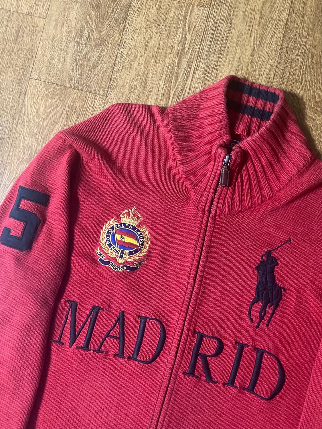 (희귀!!)폴로 빅포니 레드 니트집업 마드리드 에스파냐 상품이미지2