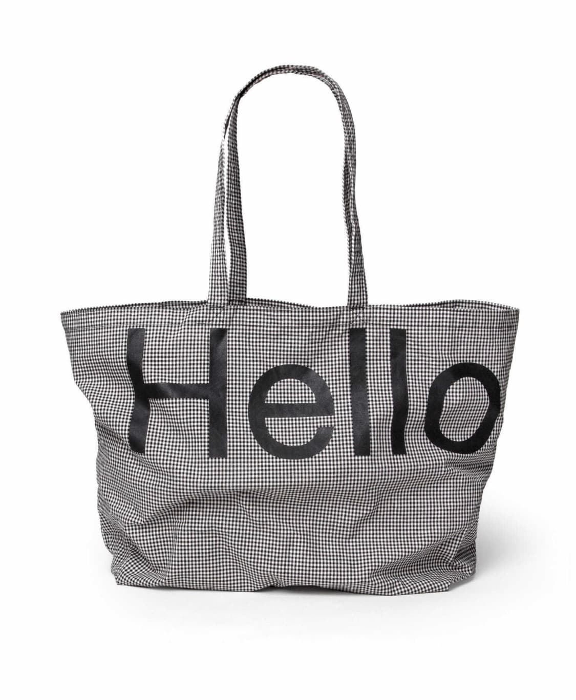 hello dude 헬로듀드 빅 토트백 블랙 체크 에코백 여름 상품이미지2