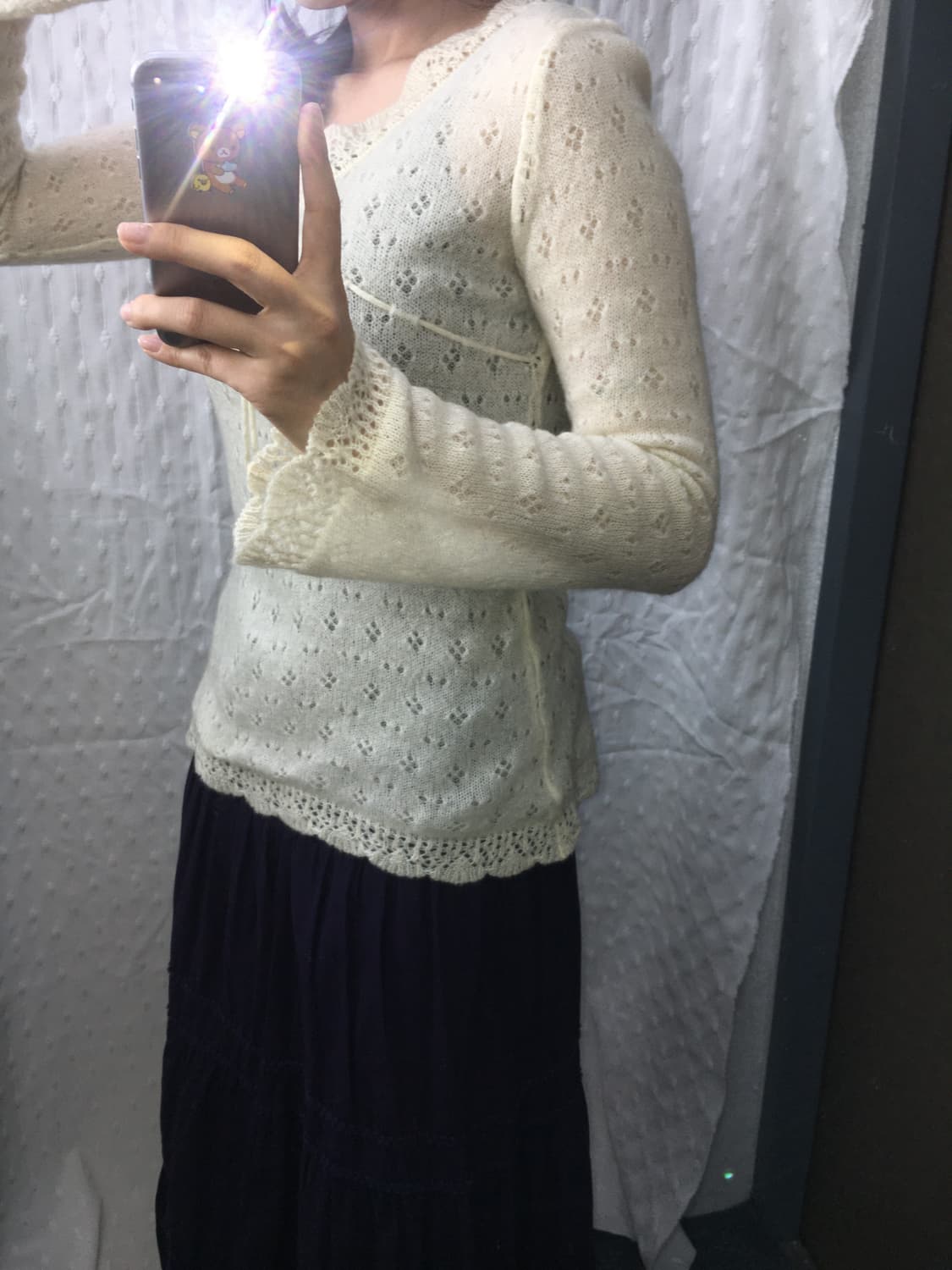 아이보리 긴소매 니트  상품이미지5