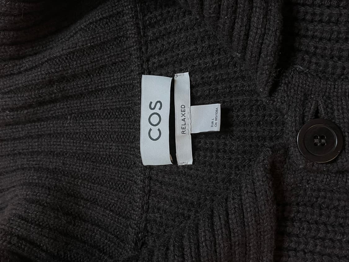 COS 리브드 울 니트 가디건 다크 브라운 L 상품이미지6