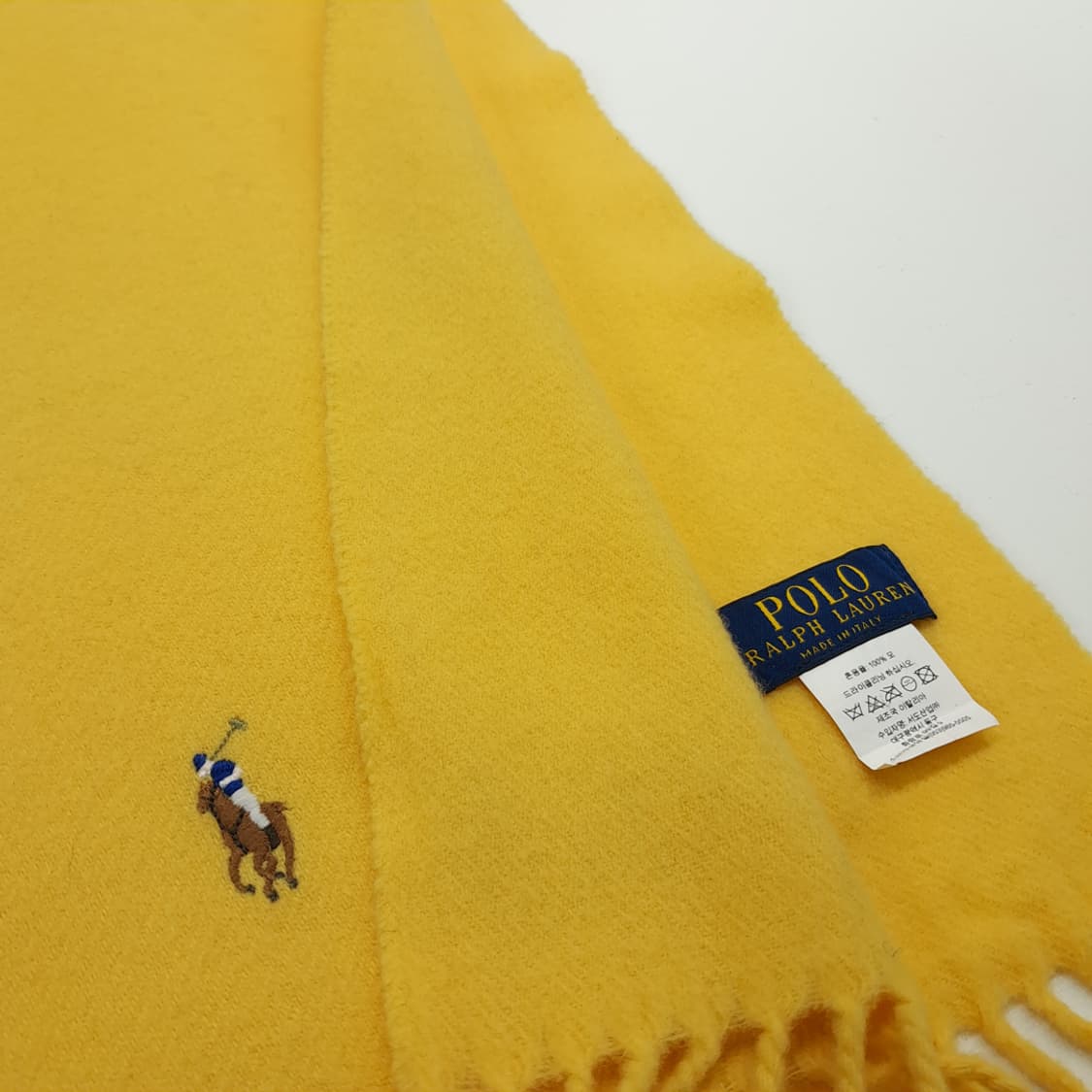 MX296 폴로 랄프로렌 옐로우 울 목도리 머플러 상품이미지5