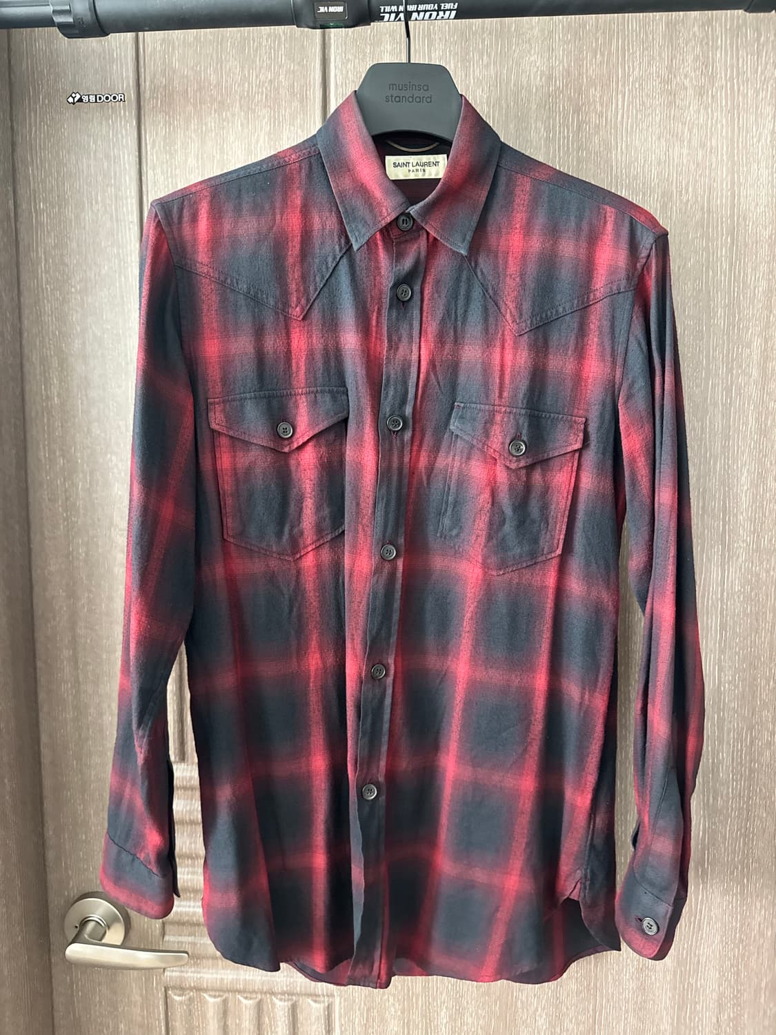 생로란 15시즌 에디슬리먼 웨스턴 체크셔츠 M 상품이미지1