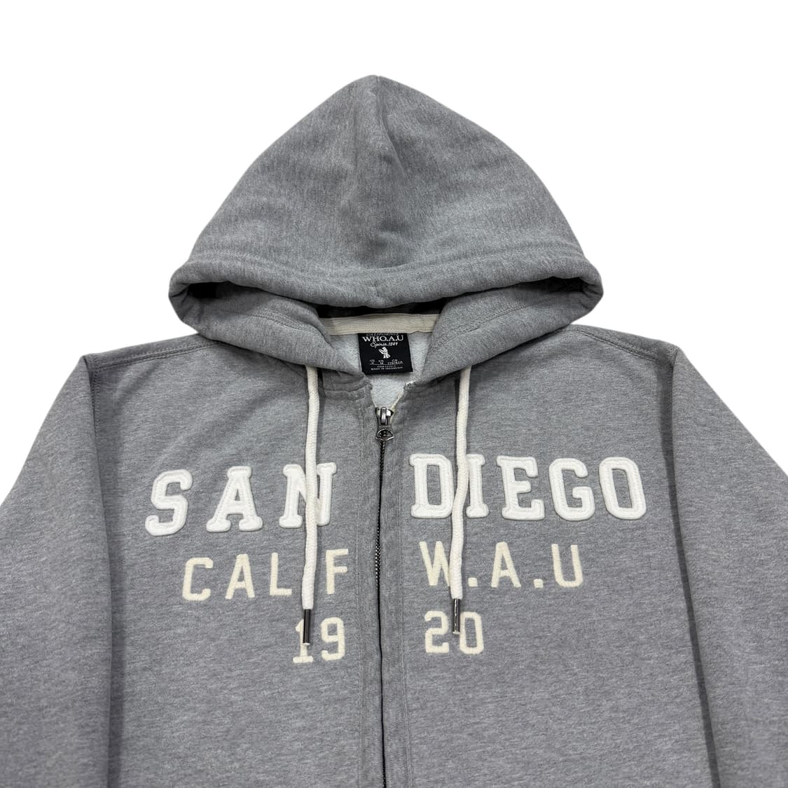 후아유 빈티지 스펠로고 후드집업 자켓 그레이 M 상품이미지2