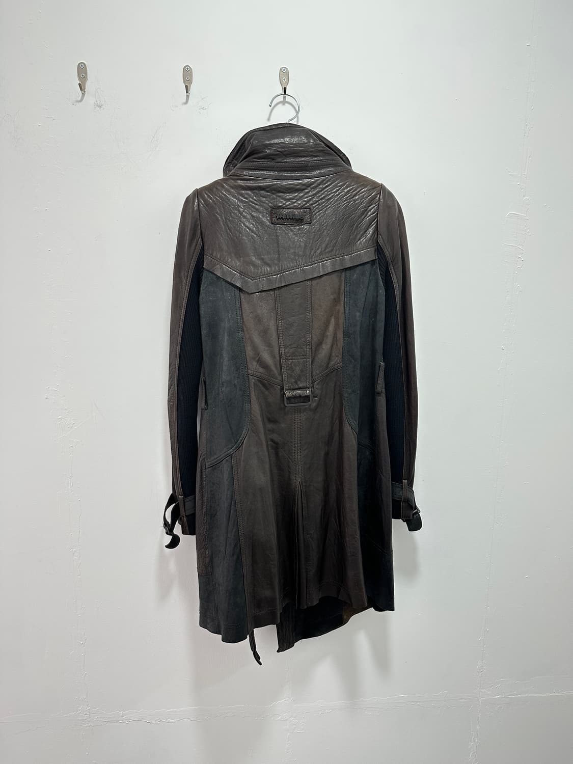 Italy asymmetric drape sheepskin leather 상품이미지9