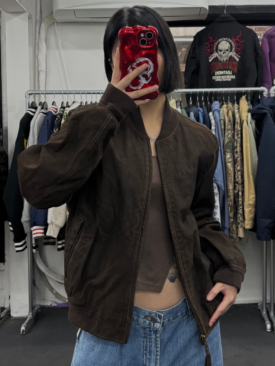 팀버랜드 제뉴인 레더 봄버 자켓 상품이미지1