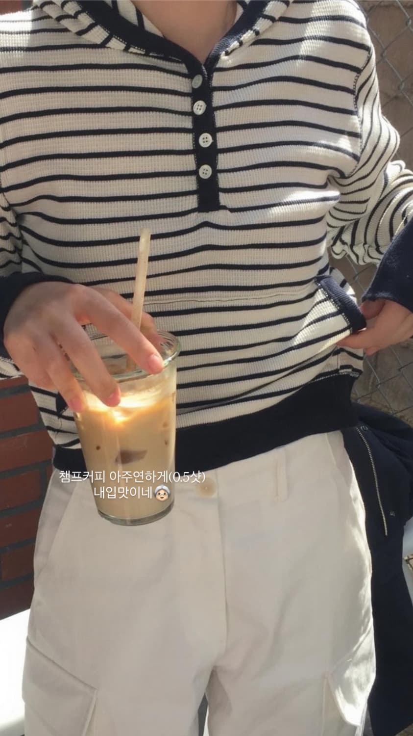 로버티 ROBERTY STRIPE WAFFLE HOOD TEE 상품이미지3