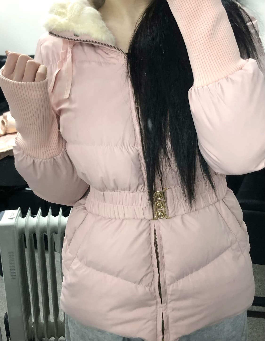 에고이스트 벨트패딩 핑크 벨티드 덕다운 패딩 상품이미지10