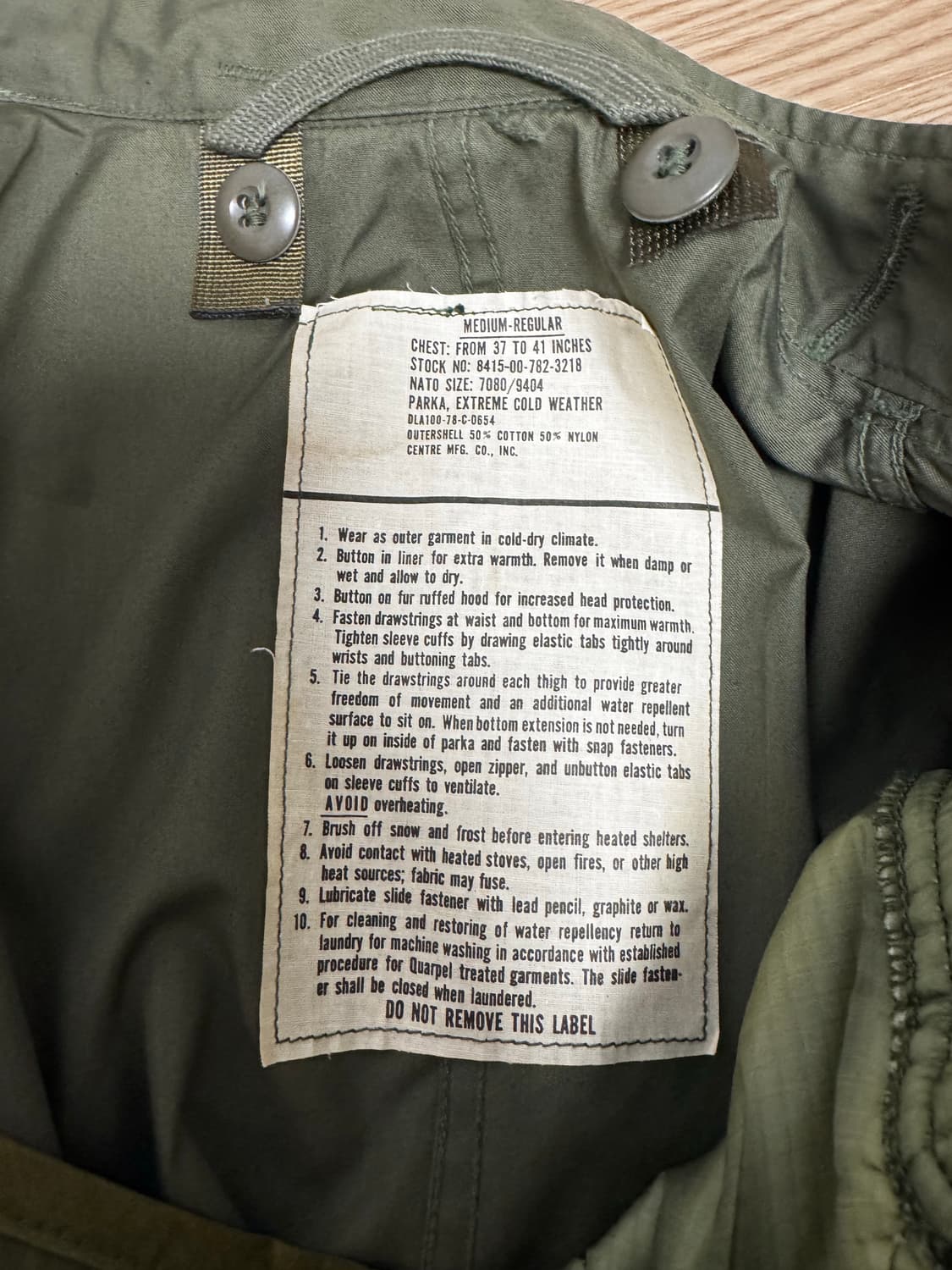 M65 오리지널(OG) 피쉬테일 개파카 데드스탁급 M 팝니다 상품이미지9