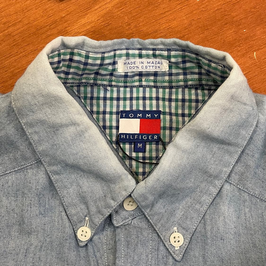 (M) 90s Tommy 올드 타미힐피거 데님 셔츠 상품이미지6