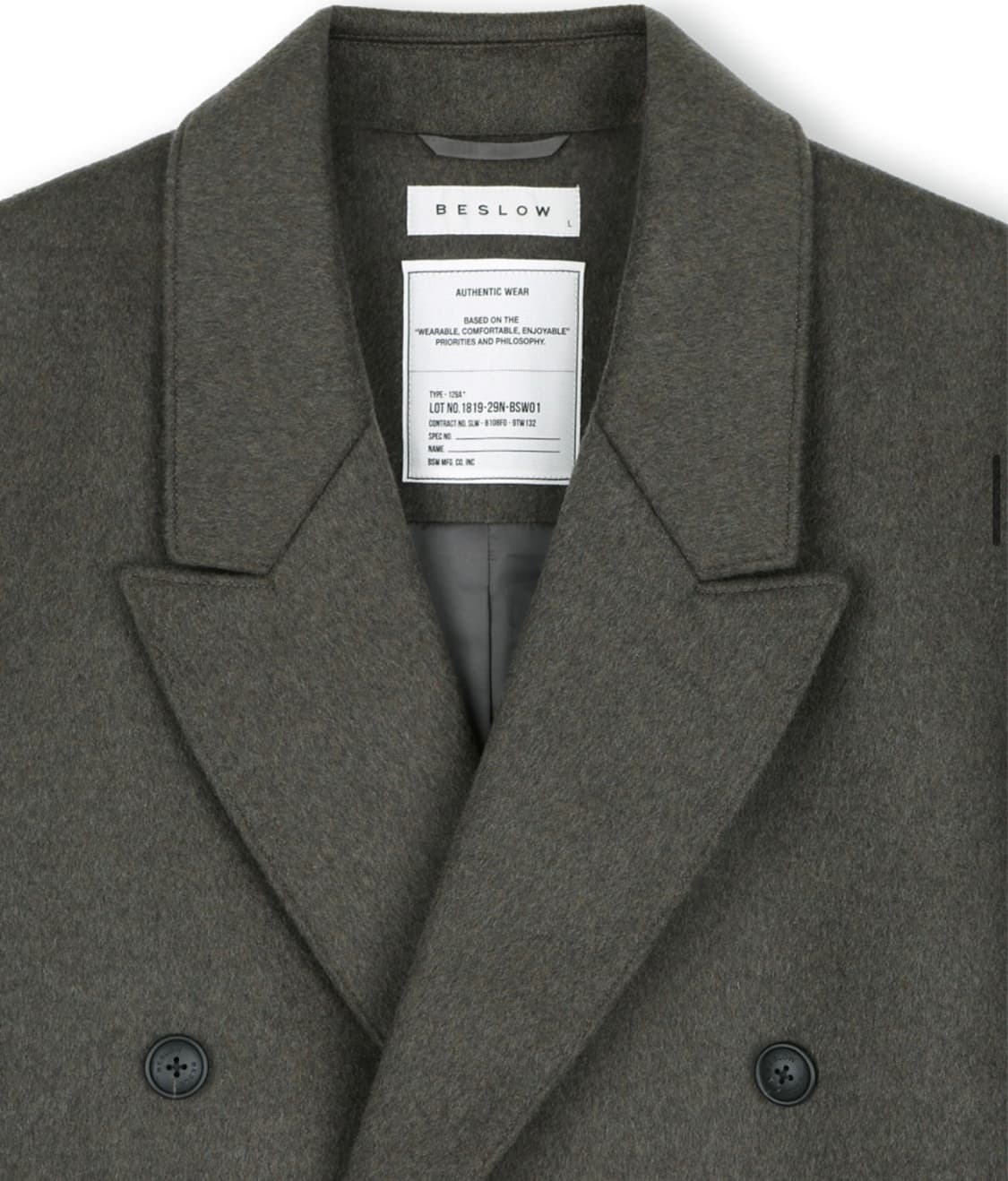 비슬로우 캐시미어 더블 코트 다크올리브 M 상품이미지5