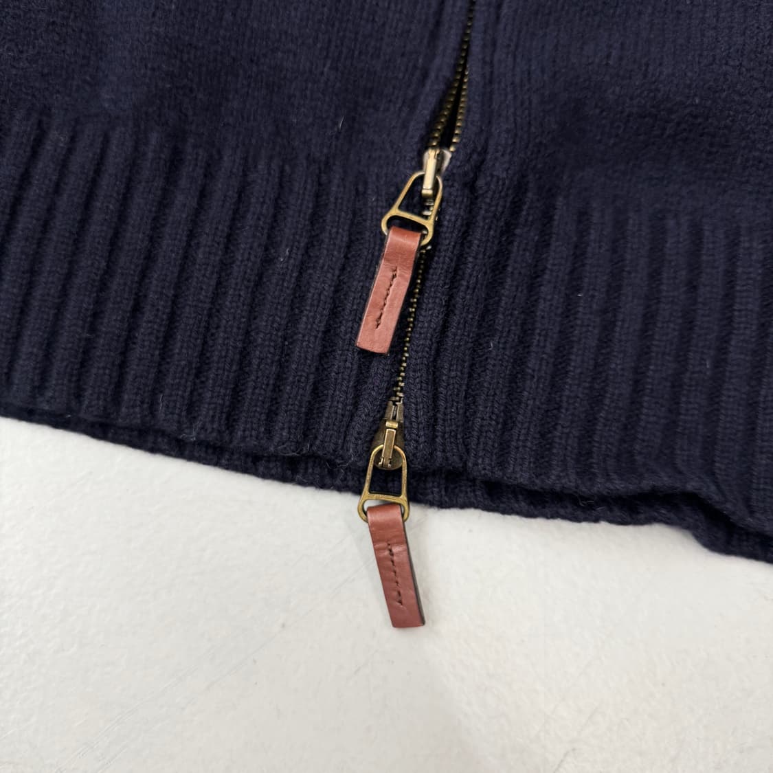 폴로 빅포니 램스울 투웨이 니트집업 네이비 상품이미지6