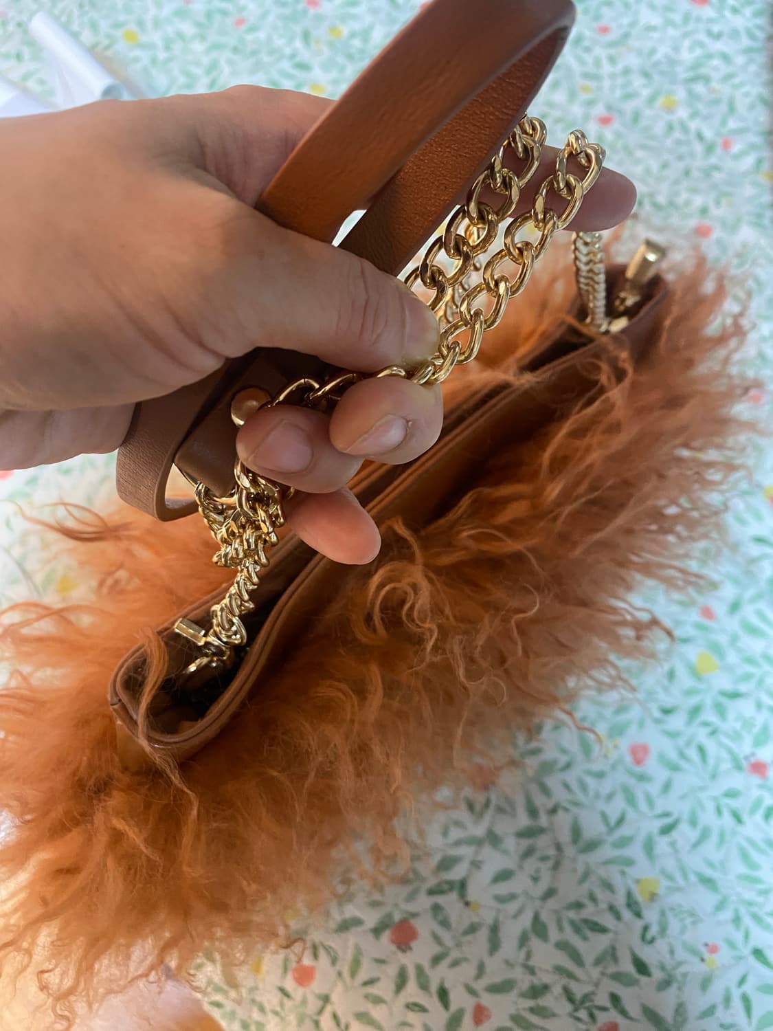 Peach 티벳 램스 퍼 숄더백 상품이미지3