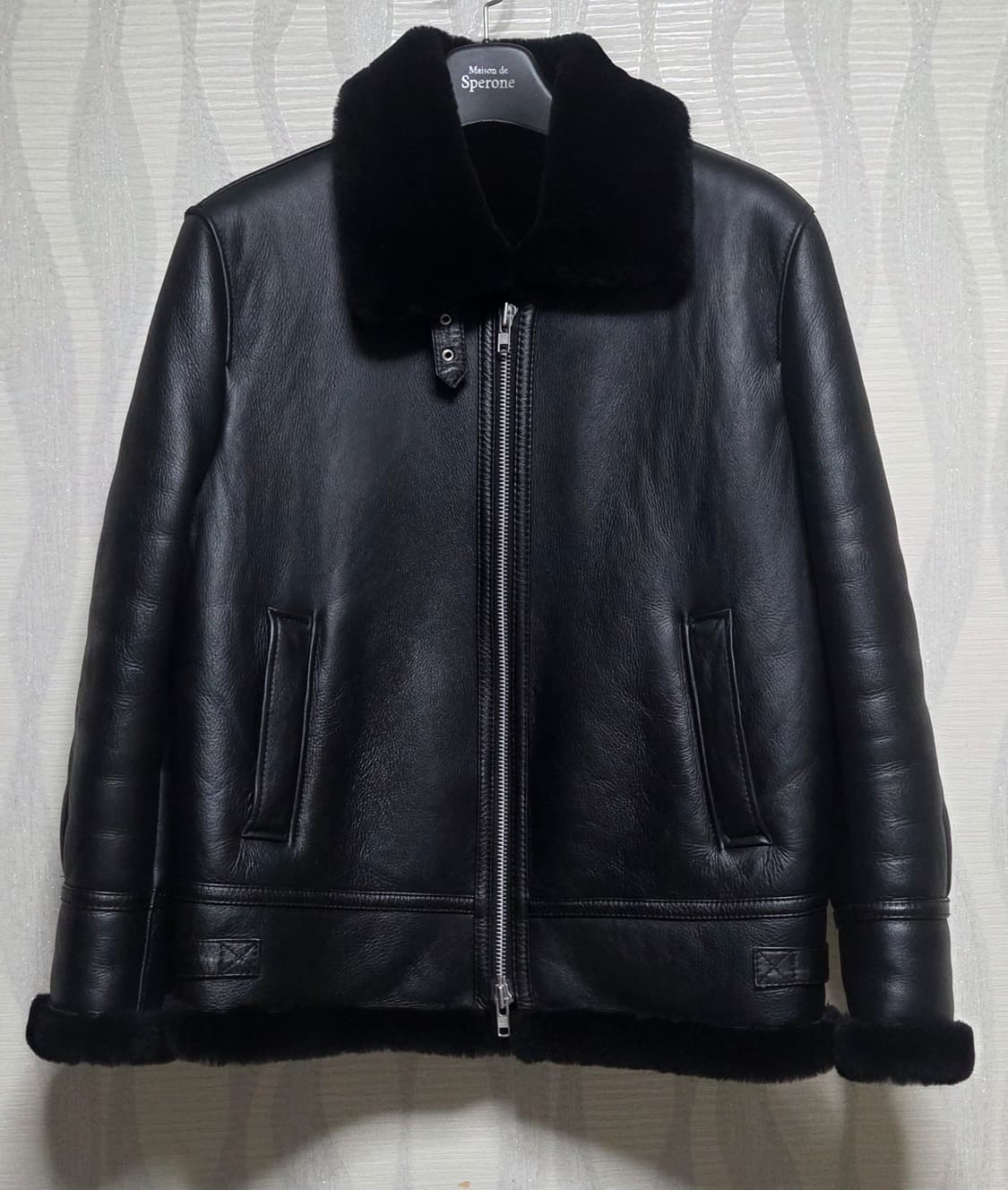 스페로네 리얼 b3 무스탕 블랙 m 양가죽 양털 상품이미지1