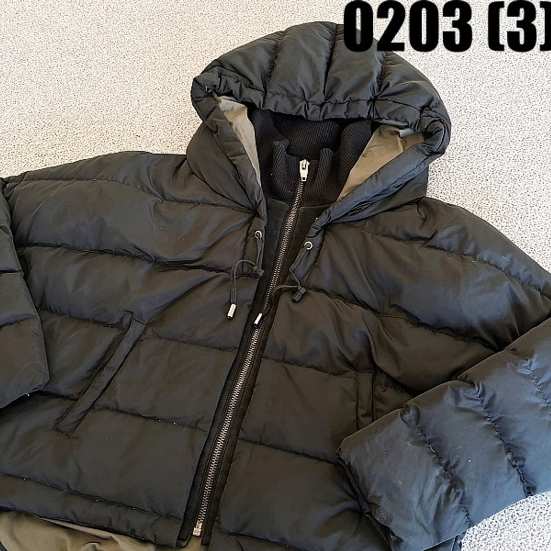 [F] 르샵 여성 블랙 오리털 이중 후드 패딩점퍼 상품이미지2