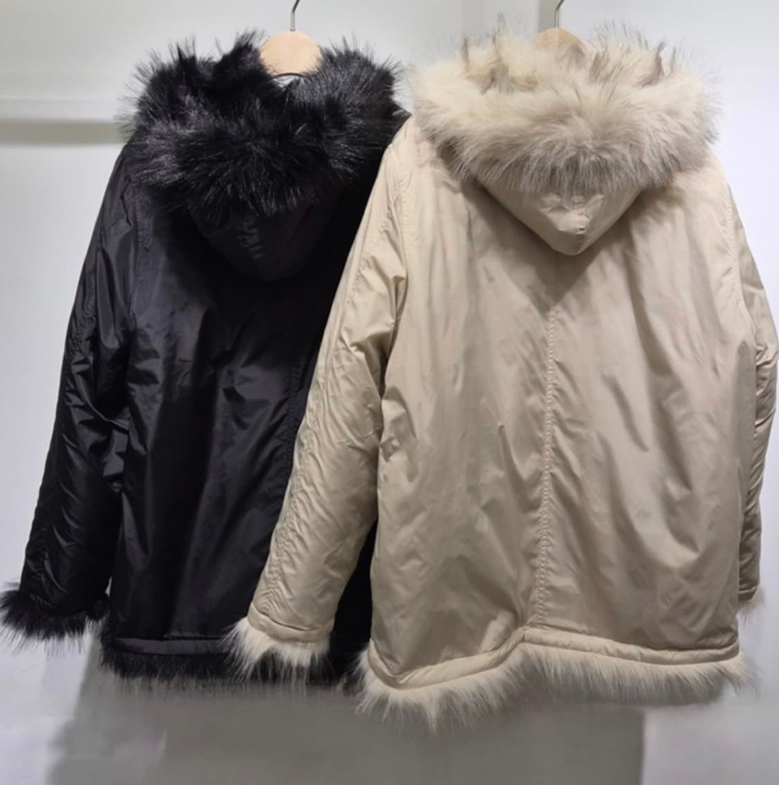 올슨 후드 퍼 자켓 (블랙,리버시블) 상품이미지9