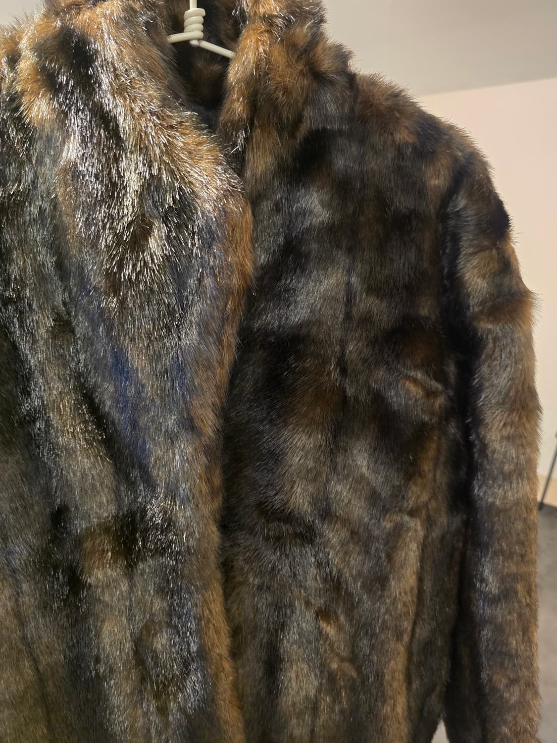 브라운 페이크밍크 롱코트 상품이미지2