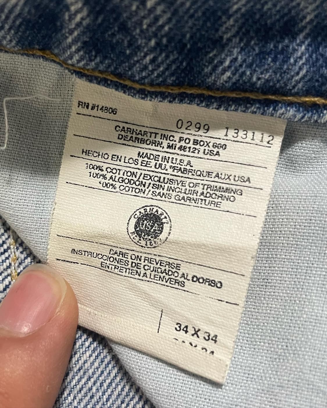 (33) 90s USA 칼하트 데님 워크팬츠 상품이미지6