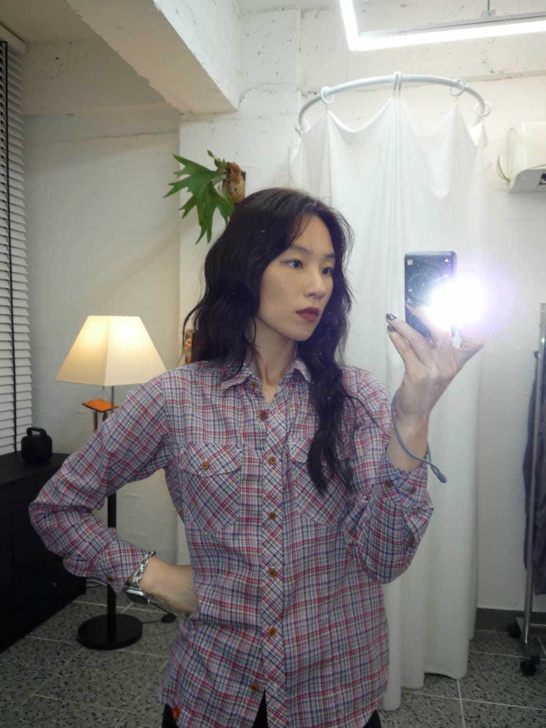 Pink check shirts 상품이미지4