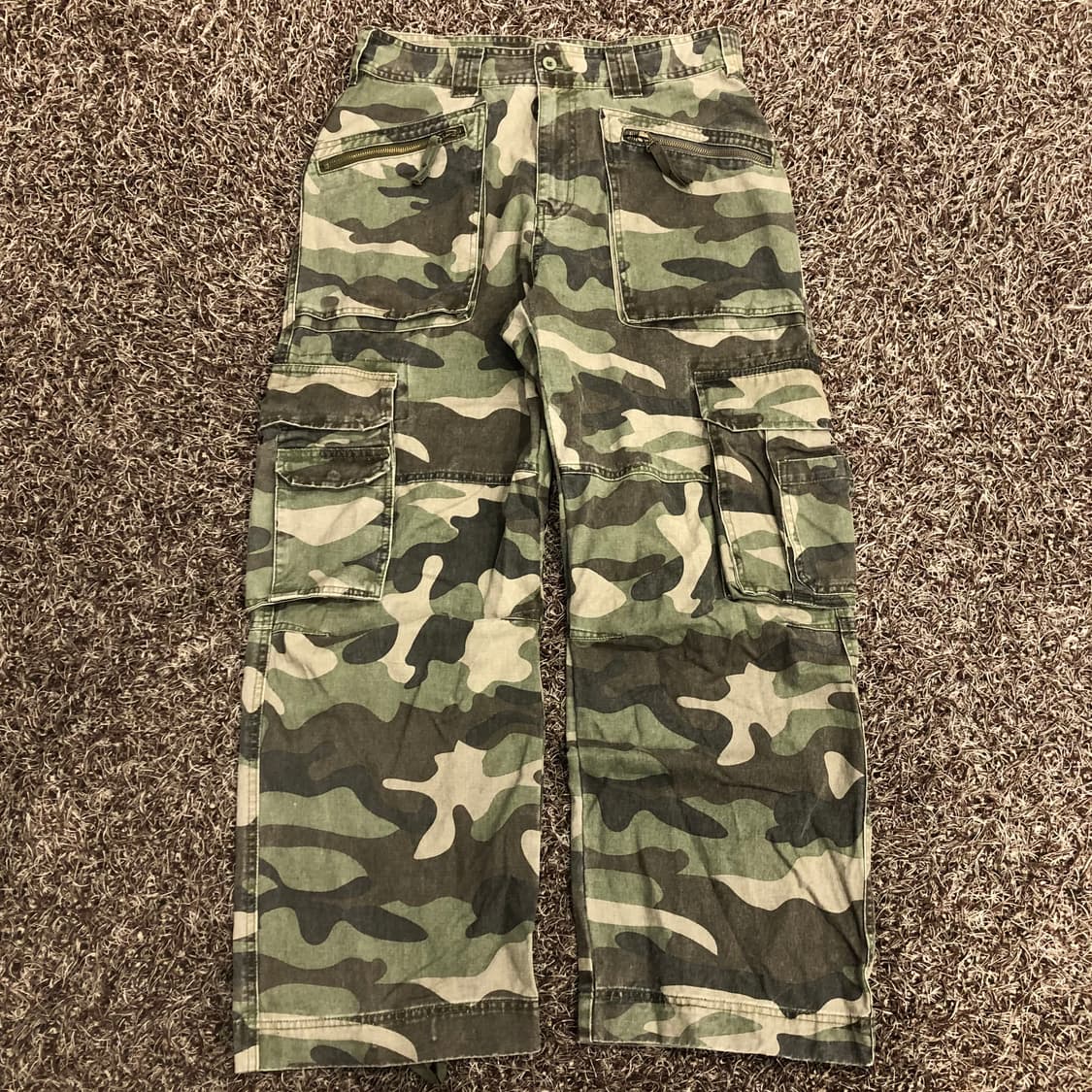 빈티지 Hirisk 밀리터리 카모플라쥬 카고 팬츠 상품이미지1