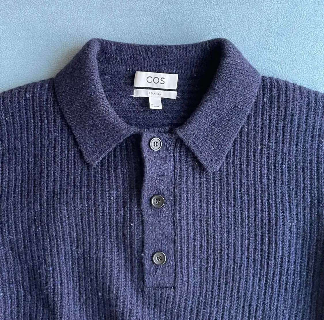 [L] COS 리브드 울 캐시미어 블렌드 폴로 셔츠 상품이미지5