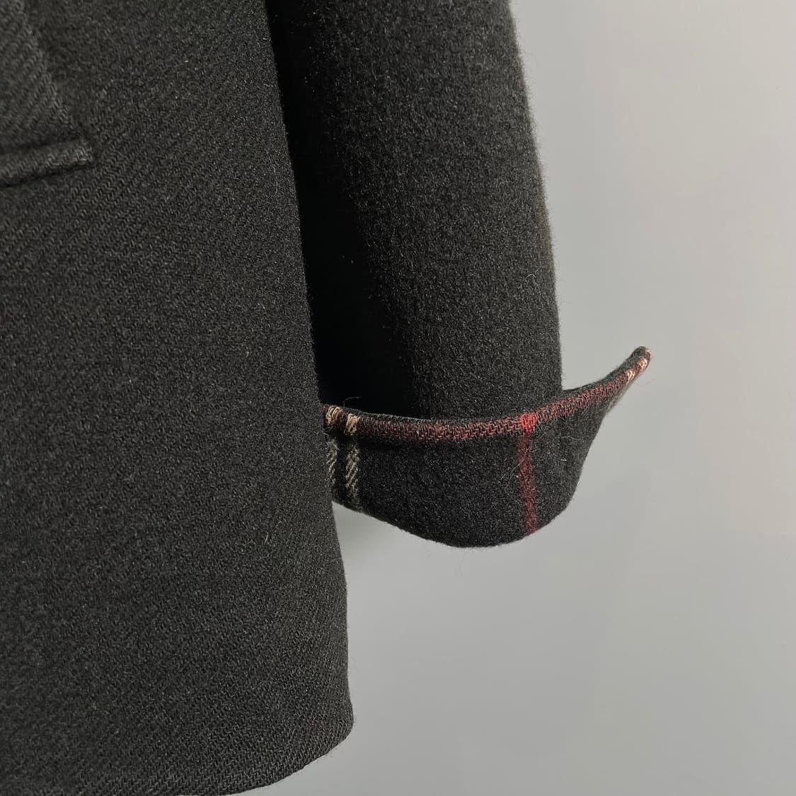 입생로랑 체크 배색 울 자켓 상품이미지5