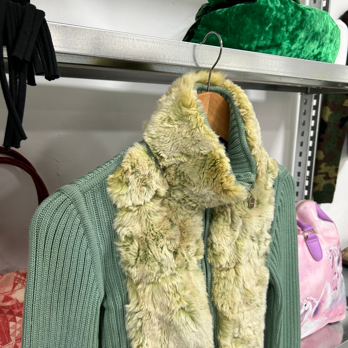 90s 펜디 리얼퍼 니트 집업  상품이미지2