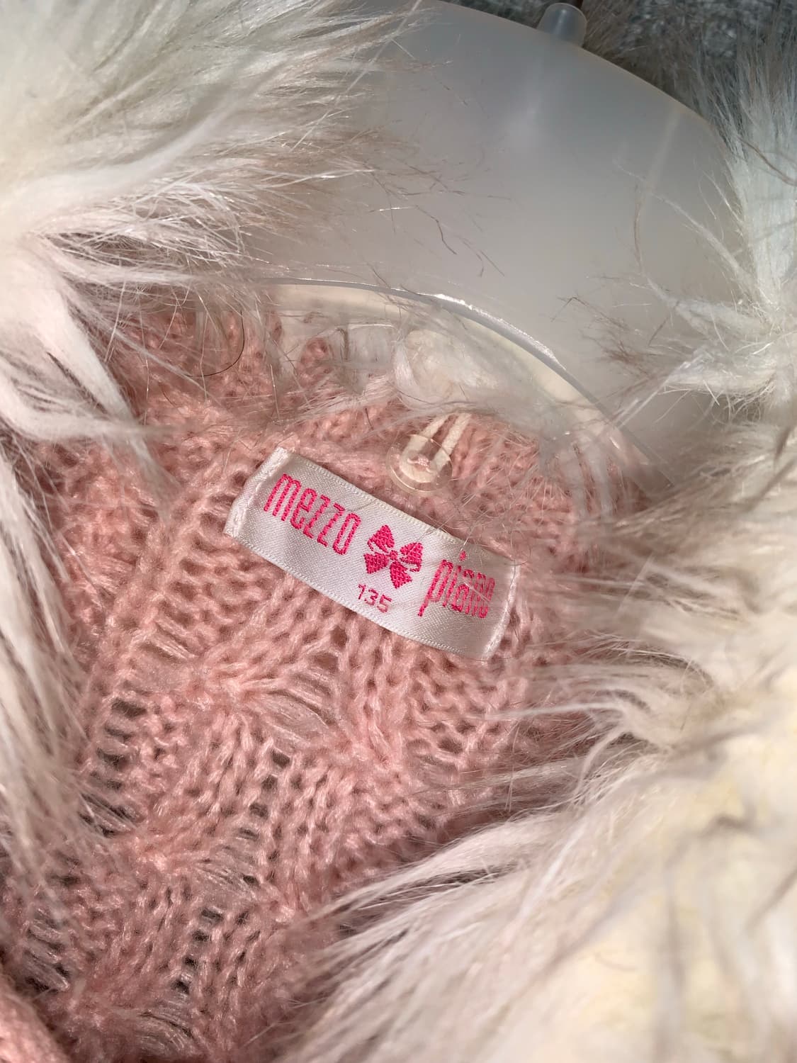 메조피아노 핑크 퍼 가디건 갸루 빈티지 일브 상품이미지2