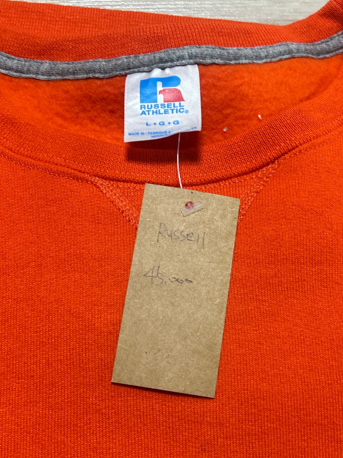 Russel 러셀 오렌지 맨투맨 L 상품이미지5