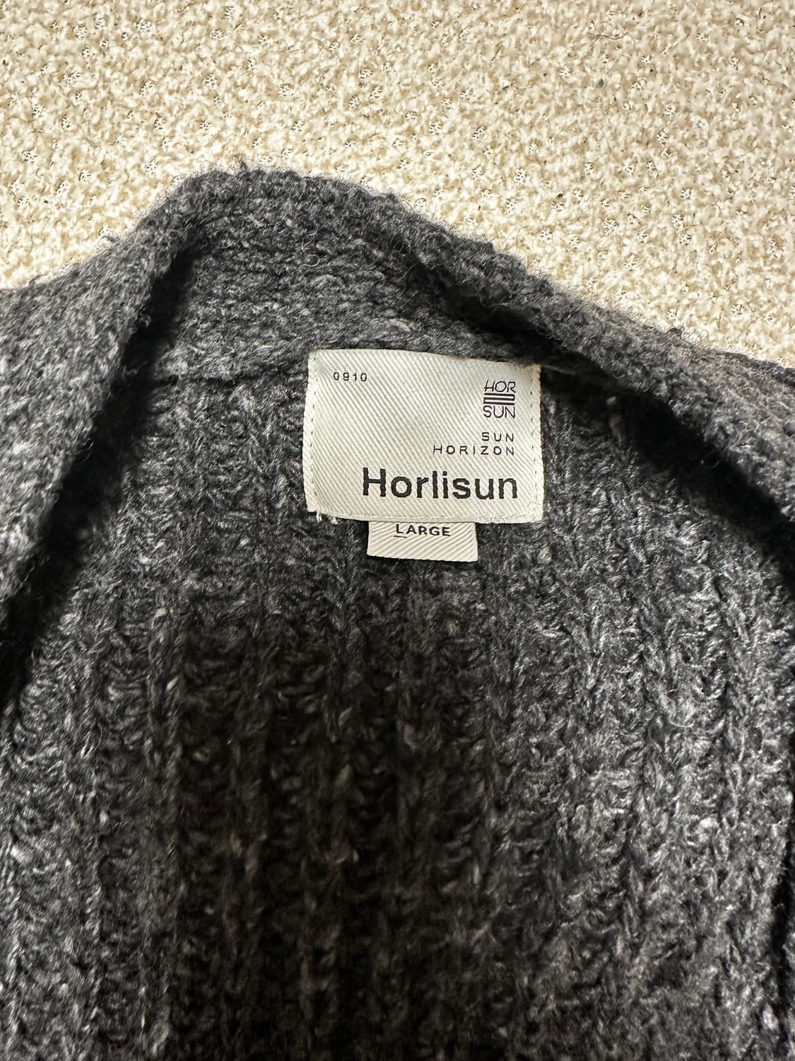 (L) 홀리선 엘리엇 로우게이지 가디건 - 멜란지차콜 (105-110) 상품이미지2