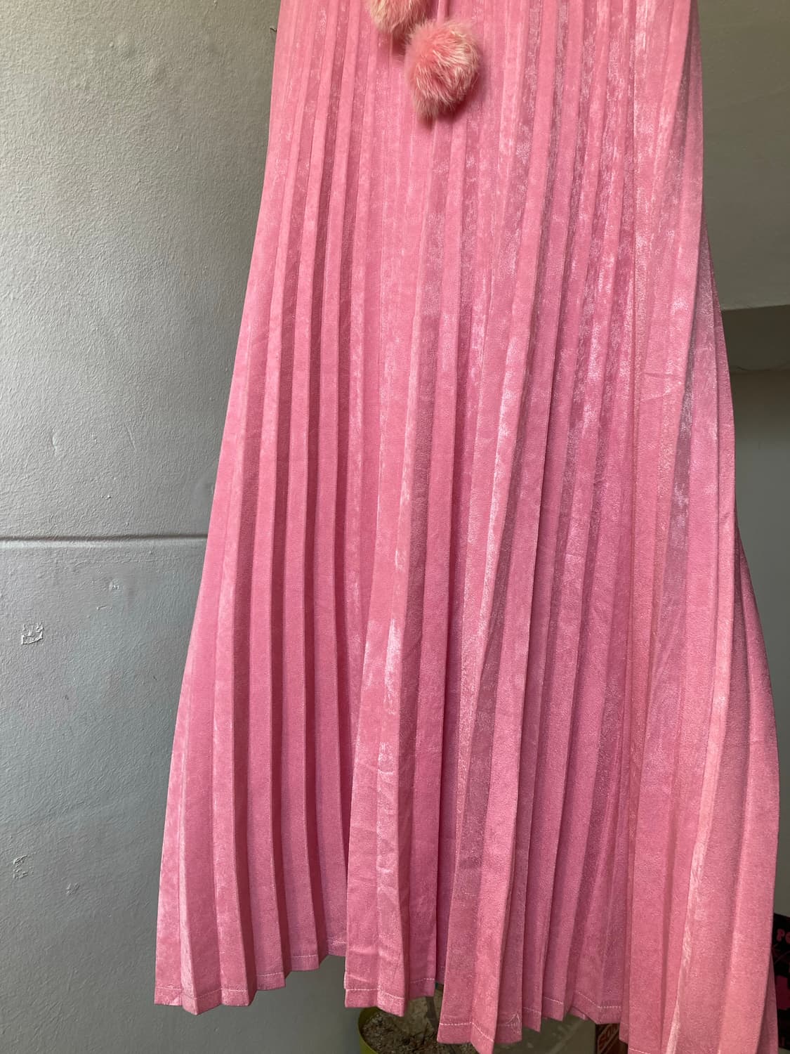 핑크 플리츠 롱 드레스 상품이미지4