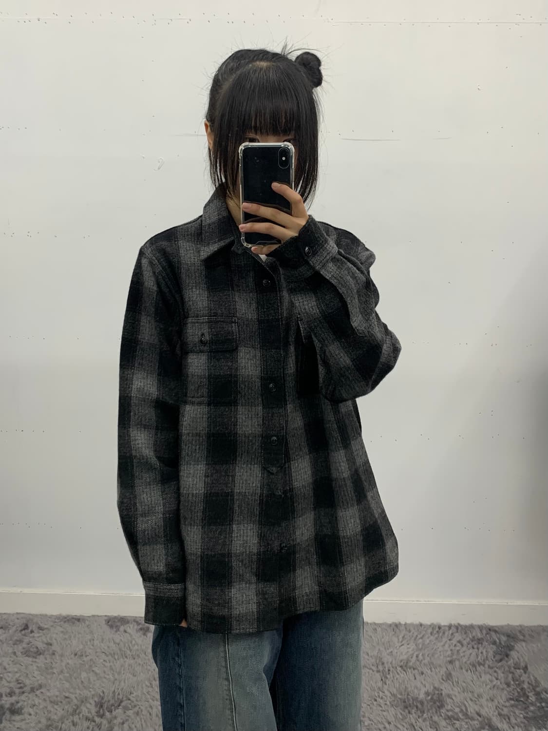 베이프 체크 플란넬 셔츠 상품이미지2